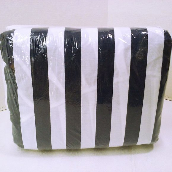 Vintage 80s Deadstock Westpoint Stevens 4-pc KING Sheet Set Bold Navy Stripe - Picture 2 of 9